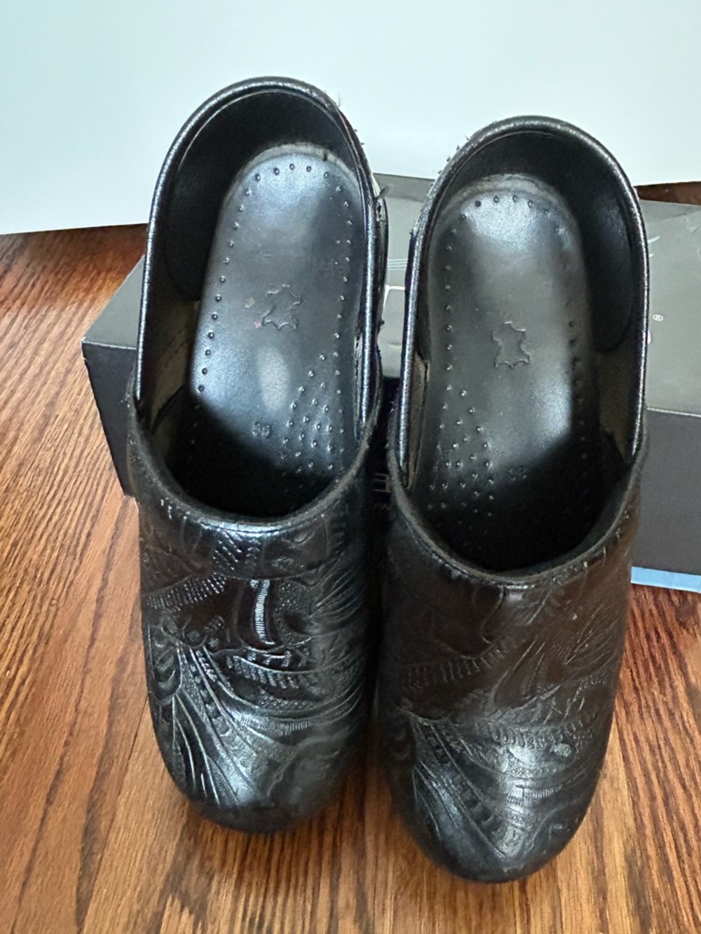 Dansko black Professional Tooled Leather Clogs - Picture 2 of 9